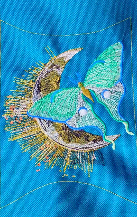 Moon & Luna Moth- Matte & Metallic Thread